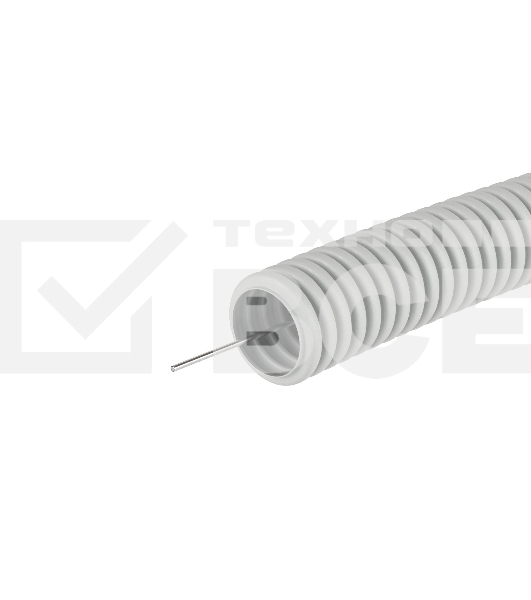 Труба гофрированная ПВХ DKC d16 мм с протяж. сер. (уп.100 м) 91916