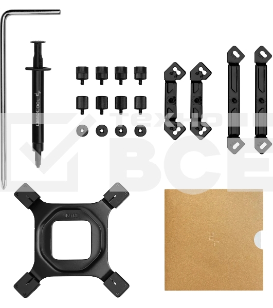 Кулер для процессора DEEPCOOL AK620 G2 LGA1851/1700/1200/115X/AM5/AM4 (8шт/кор, TDP 260W, PWM, DUAL Fan 120мм, 6 тепл. трубок, Copper Base, Wood-grain top cover, черный) RET (R-AK620G2-BKNNMN-GJD)