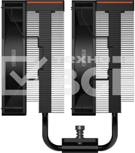 Кулер для процессора PCCooler RT620 Digital BK (250W, 4-pin PWM, LED temp., 157mm, 6x6mm, 2x120мм, 73.32CFM, 34.9dBA, 2200RPM, S: 1851/1700/1200/115X, AM5/AM4, черный)