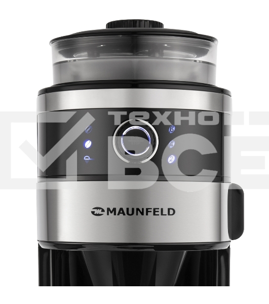 Кофеварка капельная Maunfeld MF-731BK черный, исп. кофе - зерновой/молотый, 0.83 л, 820 Вт.