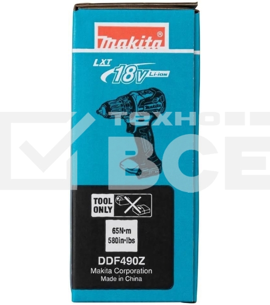 Дрель-шуруповерт Makita DDF490Z, без АКБ, без ЗУ