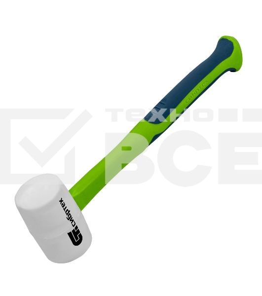 Киянка резиновая Сибртех 450 г, белая резина, фибергласовая рукоятка
