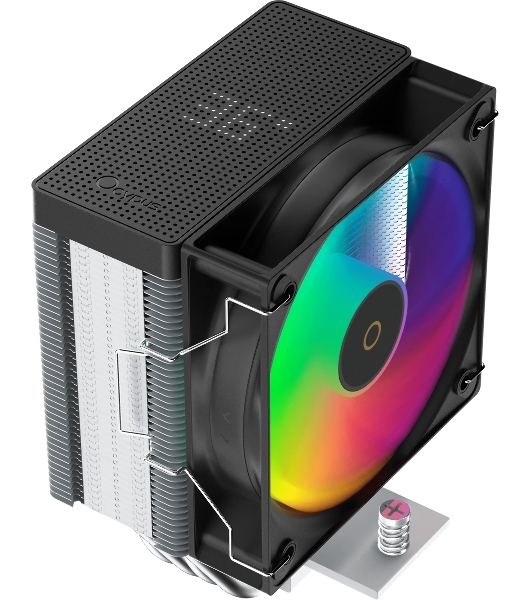 Кулер для процессора Ocypus Gamma A40 BK ARGB Digital, 100мм ARGB FAN, Top Display Panel, 4 HEAT PIPES, 4-PIN PWM, 600-2400 RPM, 29.5DBA, HYDRO BEARING, LGA115X/1200/1700/18XX, AM4/AM5