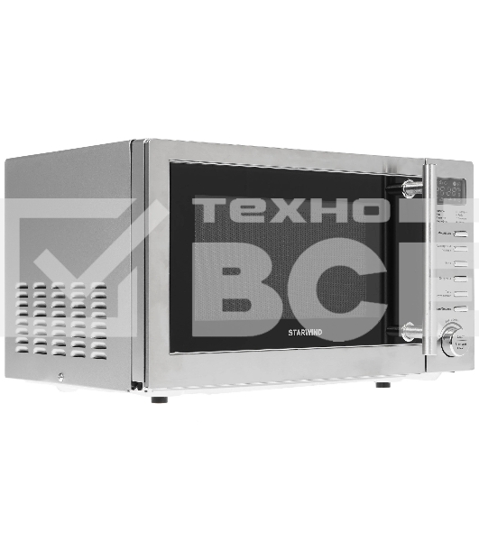 Микроволновая печь Starwind SMW5220 серебристый, 20 л, 700 Вт, переключатели - кнопки, поворотный механизм