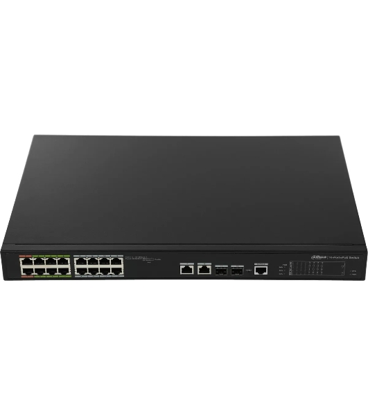 Коммутатор Dahua DH-LR2218-16ET-240, 16×100 Мбит/с + 2×1 Гбит/с, управляемый