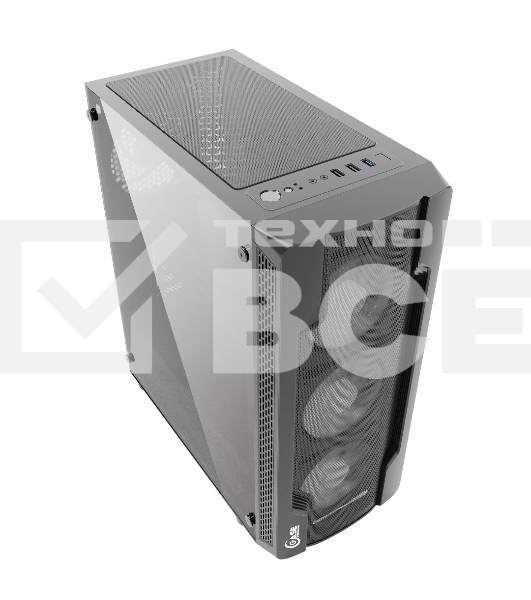 Компьютерный корпус Powercase Mistral X4 Mesh LED, Tempered Glass, 4x 120mm 5-color fan, чёрный, ATX  (CMIXB-L4)