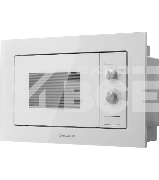 Микроволновая печь встраиваемая Maunfeld MBMO.20.1PGW белый, 20 л, 800 Вт, переключатели - поворотный механизм