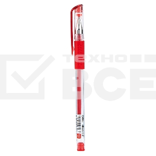 Ручка гелевая Deli Daily E6600SRed прозрачный, d=0.5мм, красные чернила, резиновая манжета