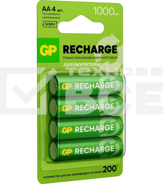 Аккумулятор GP Smart Energy AA NiMH 1000mAh (4шт)