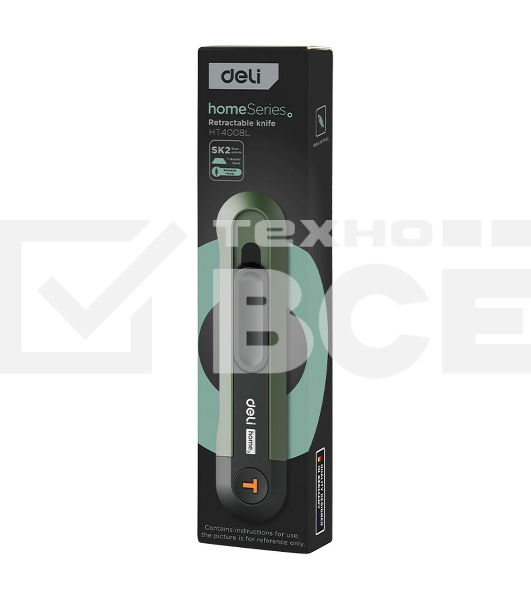 Технический нож Home Series Green Deli HT4008L Т-образное лезвие с механизмом автоматического возврата, эксклюзивный дизайн, корпус из высококачественного софттач пластика