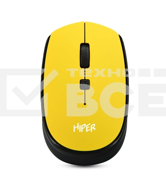 Мышь беспроводная HIPER HOMW-085 желтый, 1600 dpi, радиоканал, USB, кнопки - 4