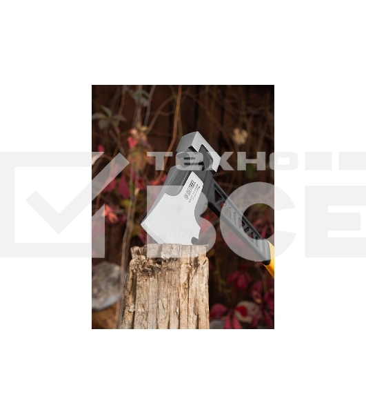 Топор цельнокованый Denzel 600 г, двухкомпонентная обрезиненная рукоятка