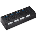 USB-концентратор Buro BU-HUB4-U3.0-L, USB 3.0, USB 4 порта, USB, фото 1