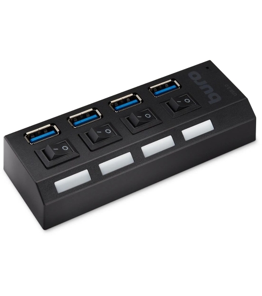 USB-концентратор Buro BU-HUB4-U3.0-L, USB 3.0, USB 4 порта, USB