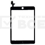 Сенсорное стекло (тачскрин) Ipad mini 3 (retina) + IC (A1599, A1600), черное, фото 1