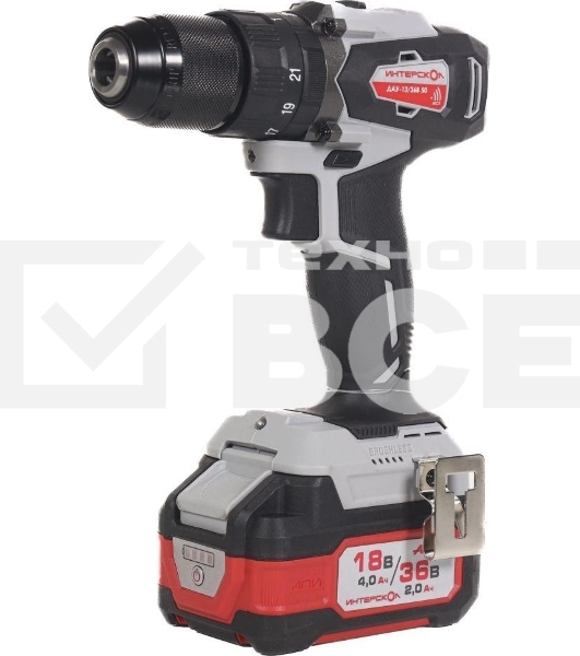 Дрель-шуруповерт аккумуляторная INTERSKOL DAU-13/36V 50