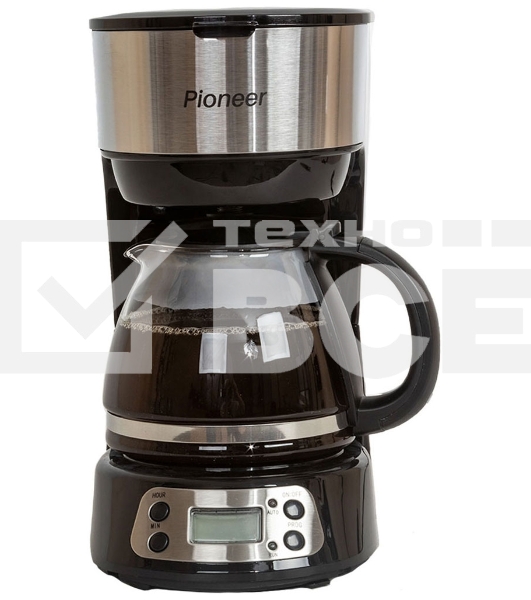 Кофеварка капельная Pioneer CM053D серебристый/черный, исп. кофе - молотый, 0.75 л, 600 Вт