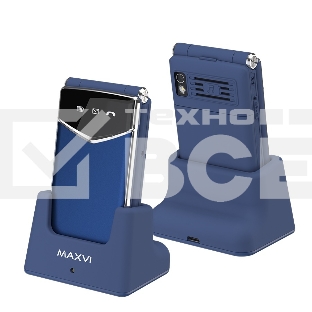 Мобильный телефон Maxvi E11ds синий/серебристый