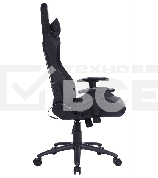 Кресло игровое Cactus CS-CHR-0099BLR черный/красный, сиденье черный/красный, эко.кожа, с подголов. крестовина металл, пластик черный