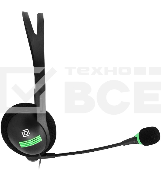 Наушники с микрофоном Оклик HS-M100 черный 1.8м накладные оголовье (1532004)