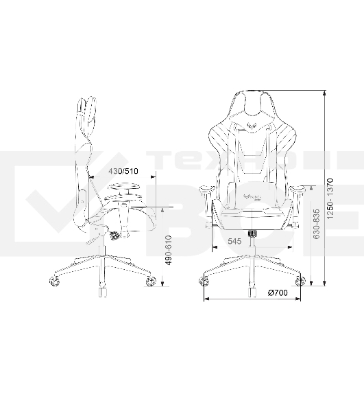 Кресло игровое Бюрократ VIKING 4 AERO BLUE черный/синий, искусст.кожа/ткань, две подушки