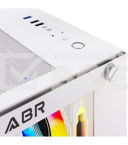 Компьютерный корпус ABR Sea View White (1*USB Type-C, 2*USB 2.0, HD Audio, 4xRGB Fan, ATX, Micro-ATX)
