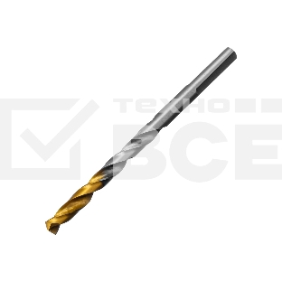 Сверло спиральное по металлу Denzel 5,5 x 93мм, Р6М5, Golden Tip