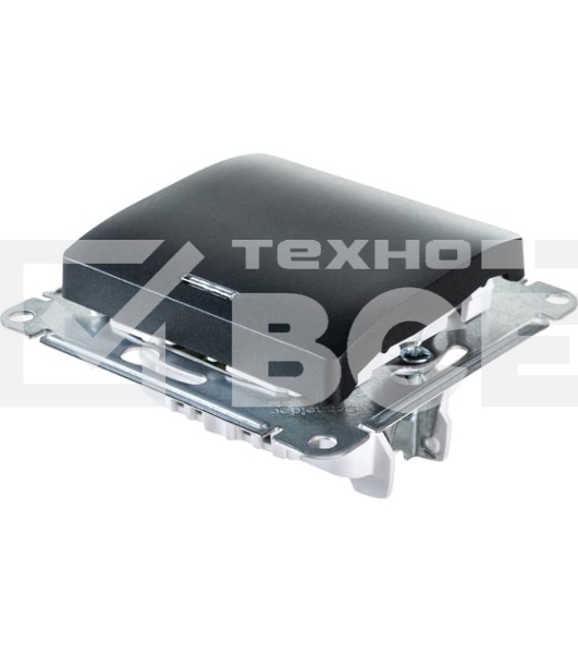 Выключатель 1-клавишныйс подсветкой, сх.1а, 10АХ, механизм, антрацит