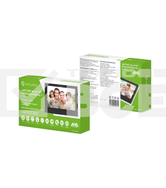 Цветной монитор видеодомофона 7' формата AHD(1080P), с сенсорным экраном, детектором движения, функцией фото- и видеозаписи (модель AC-438)