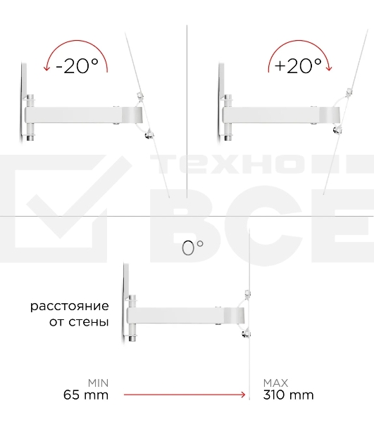 Кронштейн Holder LCD-5520-W белый '32”-55” (81-140 см)