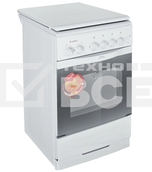 Плита газовая Gefest ПГ 3200-05 белый, конфорок 4 шт, духовка 42 л, 50 см x 85 см x 57 см