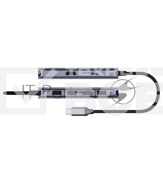 USB-концентратор USB-C Cudy UH500, 1 USB-C 3.0, 1x 4K@30Hz HDMI Port, 1x 100W USB-C port for PD Charging, 4x USB-A (UH500)