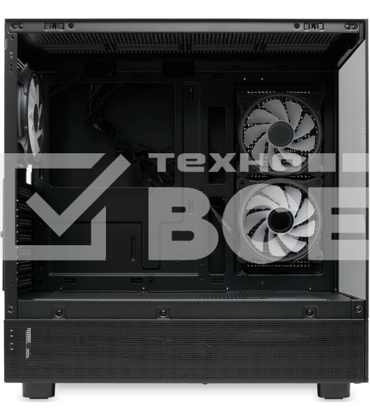 Компьютерный корпус HSPD F710, Panoramic Mid Tower, черный, TG, 0.5 SPCC, 3x120мм ARGb E-ATX, ATX, mATX, mITX 185/395/270мм 2x2.5