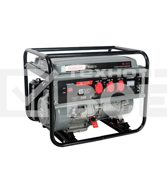 Электрогенератор бензиновый Победа ГБ 6500, 5.5 кВт, 78 дБ, 65 кг