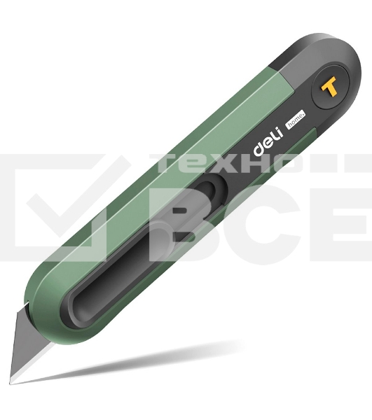 Технический нож Home Series Green Deli HT4008L Т-образное лезвие с механизмом автоматического возврата, эксклюзивный дизайн, корпус из высококачественного софттач пластика