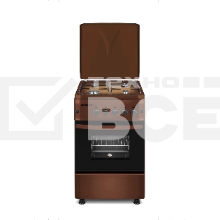 Плита газовая Kraft KF-FSF5423AGbR черный, конфорок 4 шт, духовка 58 л, 50 см x 88.4 см x 57.8 см