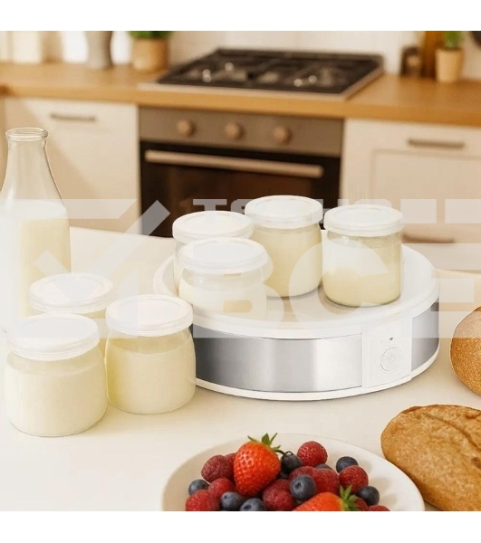 Йогуртница Kitfort КТ-6405 20Вт 7б. 180 мл упр.:механич. серебристый/белый