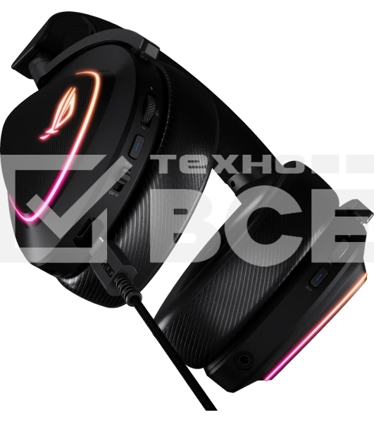 Гарнитура ASUS ROG Delta II чёрный, беспроводная + проводная, Bluetooth, подсветка