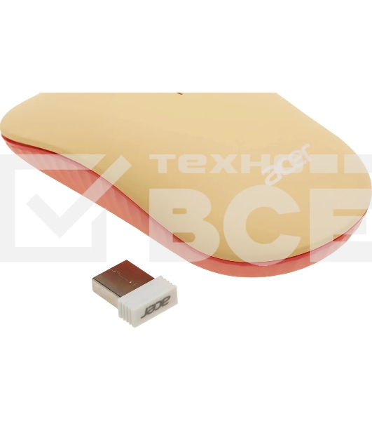 Клавиатура + мышь Acer OCC205 беспроводной USB, 1200 dpi, розовый/бежевый