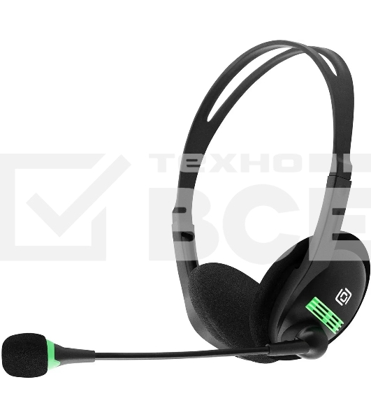 Наушники с микрофоном Оклик HS-M100 черный 1.8м накладные оголовье (1532004)