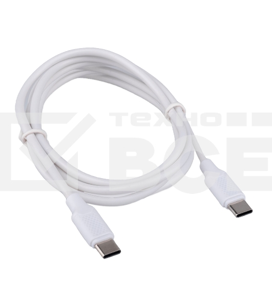 Кабель USB2.0 Cablexpert CC-USB2-CMCM-60-1.8M-W, Type-C/Type-C, 3A, 60Вт, PD/QC3.0, медь, 1.8м, белый, пакет