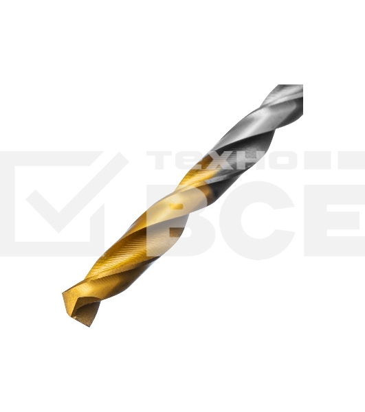 Сверло спиральное по металлу Denzel 5,5 x 93мм, Р6М5, Golden Tip