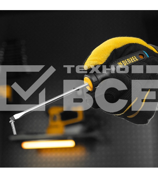 Отвертка Denzel SL4х100 мм, S2, 3к рукоятка