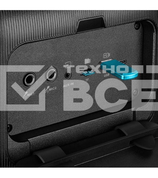 Портативная колонка SVEN PS-880, черный, 1.0, 110 Вт (RMS), Bluetooth, FM, USB, microSD, LED-дисплей, аккумулятор