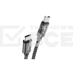 Кабель OLMIO REEL, Type-C - Type-C, 60W 3A, 1.2м, тканевая оплетка, черный, фото5