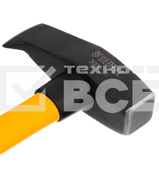 Колун-кувалда Denzel 3000 г, кованая, фибергласовая рукоятка c TPR покрытием, 880 мм
