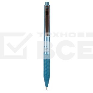 Ручка гелевая автоматическая Deli S18-BL синий, синие чернила, линия 0.5мм, резиновая манжета