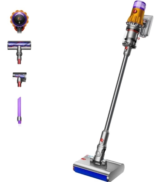 Пылесос вертикальный Dyson V12S Detect Slim Submarine 485350-01 золотой/серый металлик, питание от аккумулятора, 150 Вт, уборка сухая/влажная, пылесборник 0.35 л