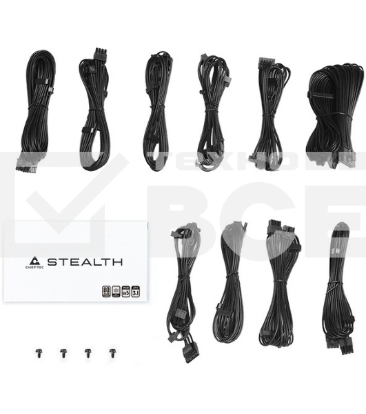 Блок питания Chieftec Stealth SPX-1000-FC (ATX 3.1, 1000W, 80 PLUS PLATINUM, Active PFC, 135mm fan, Gen5 PCIe, Full Cable Management) Retail