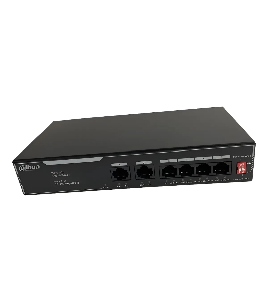 Коммутатор Dahua DH-SF1006LP, 6×100 Мбит/с, неуправляемый